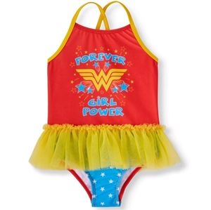 One piece swim suit DC comics girl power tutu 2T